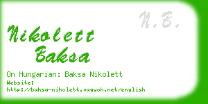 nikolett baksa business card